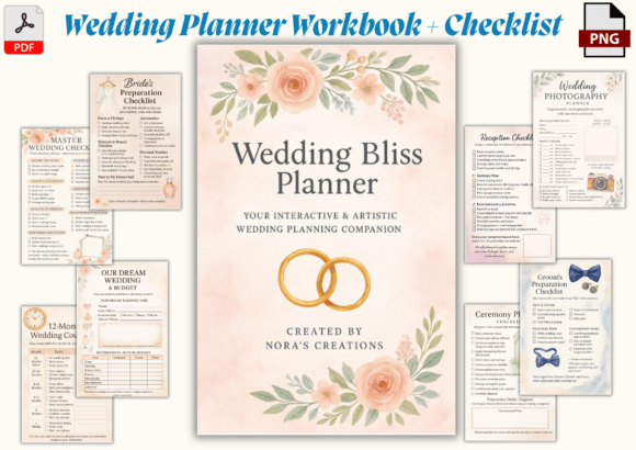 Watercolor Wedding Bliss Planner and Checklist