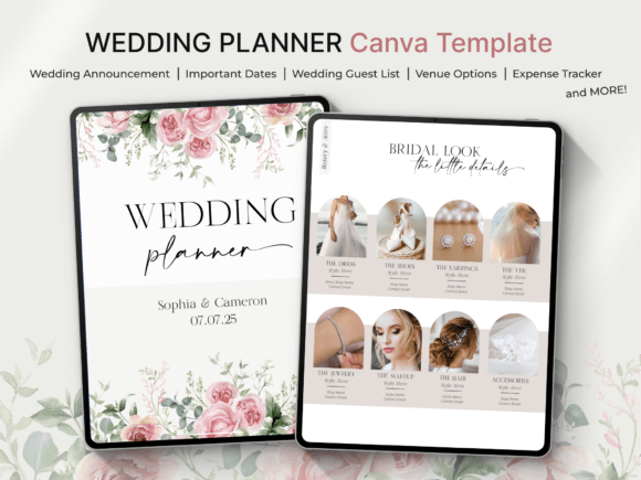 Comprehensive Canva Wedding Planner Template with Resale Rights