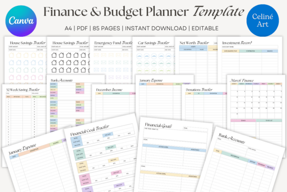 Ultimate Editable Finance Planner Canva Template