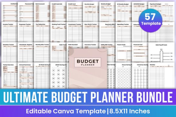 Comprehensive Financial Management Planner with Customizable Canva Templates