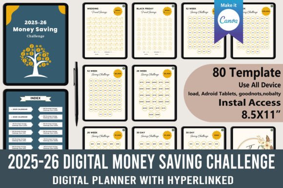 Editable 2025-26 Savings Planner and Challenge Kit