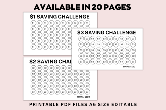 A6 Money Saving Challenge Set: Complete Printable Savings Tracker Collection