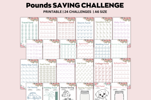 Floral-Inspired Savings Tracker Printable for Cash Budgeting