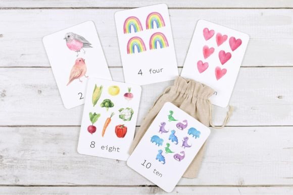Nature Number Flashcards for Preschoolers - Cute Printable 0-10 Cards