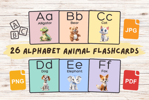 26 Alphabet Animal Flashcards for Fun Toddler Learning