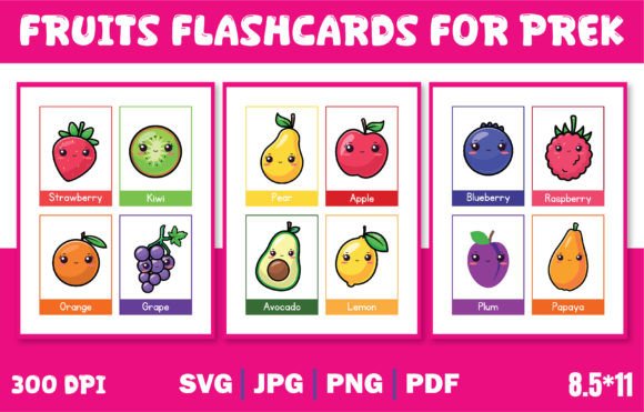 Fun Fruits Flashcards for Kids