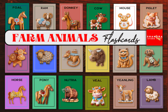 Farm Animals Flashcards for Kids