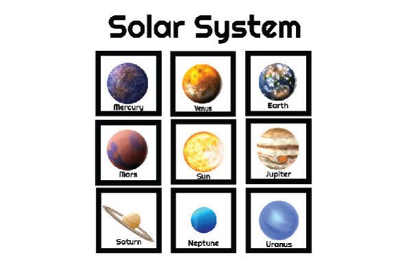 Solar System Planet Flashcards for Young Learners
