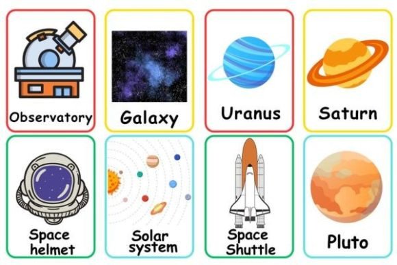 Explore Space Kids Flashcards