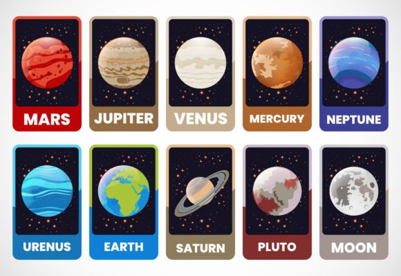 Space Flashcards for Kids Educational Set