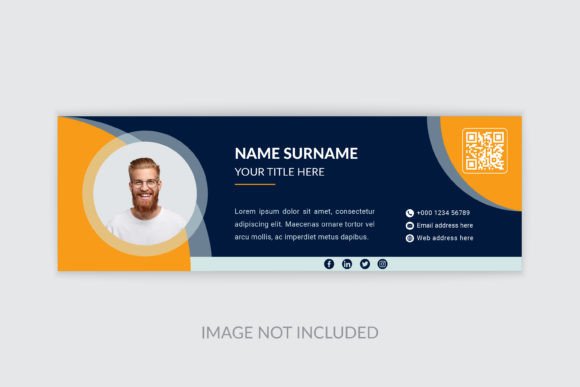 Customizable Business & Social Email Signature Banner Template