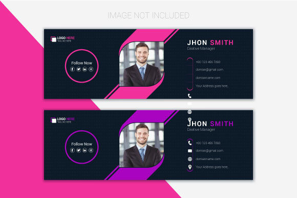 Professional Email Signature & Footer Template in RGB & Vector Formats