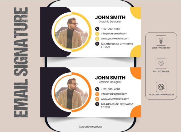 Modern & Customizable Email Signature & Banner Template with 2 Color Options