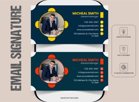 Professional Customizable Email Signature & Social Media Banner Template