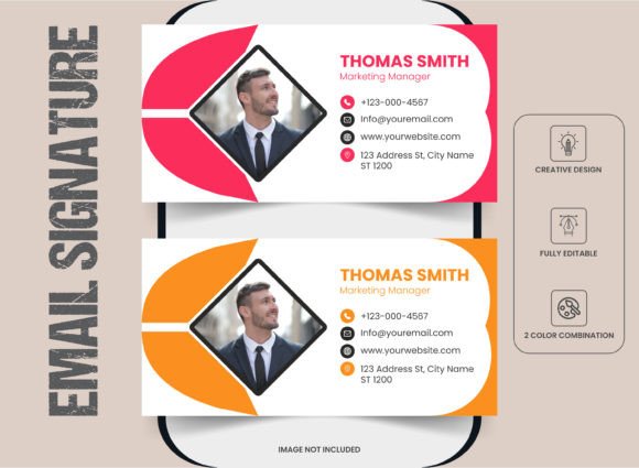 Modern & Customizable Email Signature & Social Media Banner Template