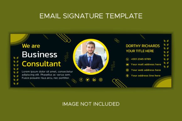 Modern Business Consultant Email Signature Template for Corporate and Fitness Brands