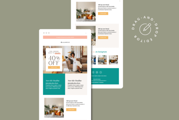 No HTML Needed Mailchimp Email Template with Drag & Drop Builder