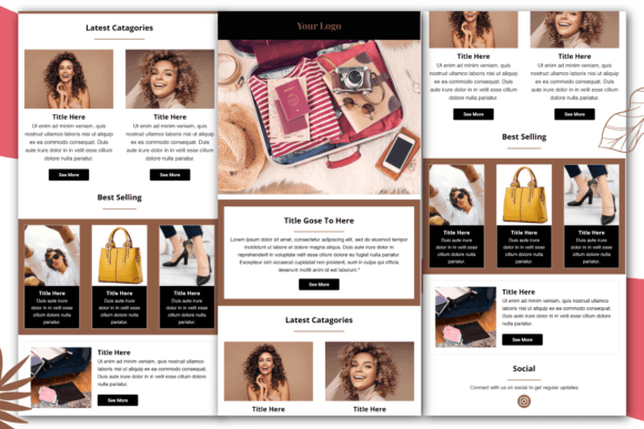 Mailchimp Editable Ecommerce Email Newsletter Template