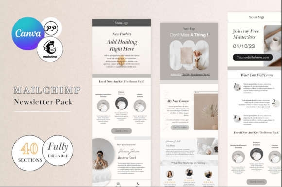 40 Editable Mailchimp Email Templates for Coaches, Bloggers & Entrepreneurs