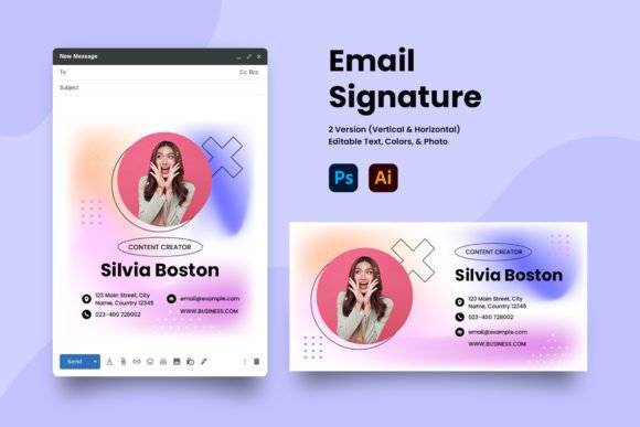 Creative Personal Content Creator Email Signature Templates