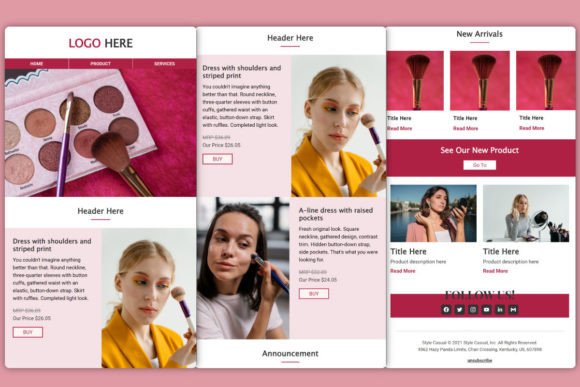 Easy Import Beauty Product Email Template for Mailchimp