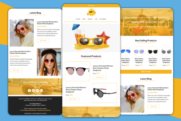 Premium Drag-and-Drop E-Commerce Newsletter Template for Mailchimp