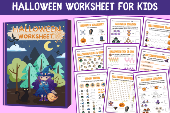 Kindergarten Halloween Activity Bundle with 11 Worksheets