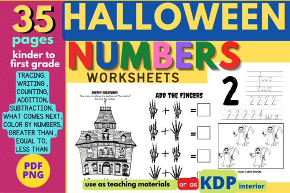 Halloween Math Fun: Tracing and Counting Worksheets for K-1