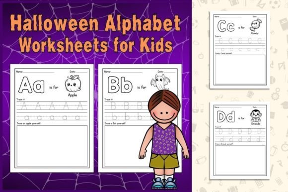 Halloween Alphabet Adventure Worksheets for Kids
