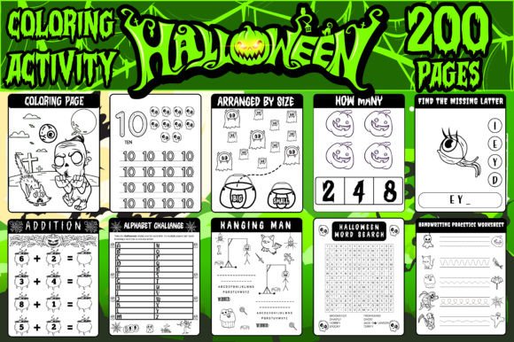 Creepy Kawaii Halloween Activity Coloring Book for Kids