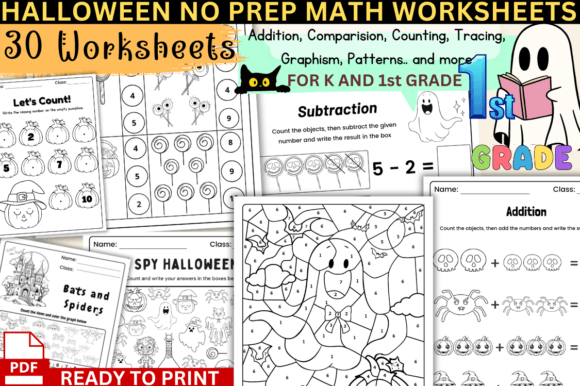 Spooky Math Adventures: Halloween Worksheets for Kindergarten & 1st Grade