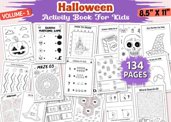Spook-tacular Kids' Halloween Activity Book Vol. 01