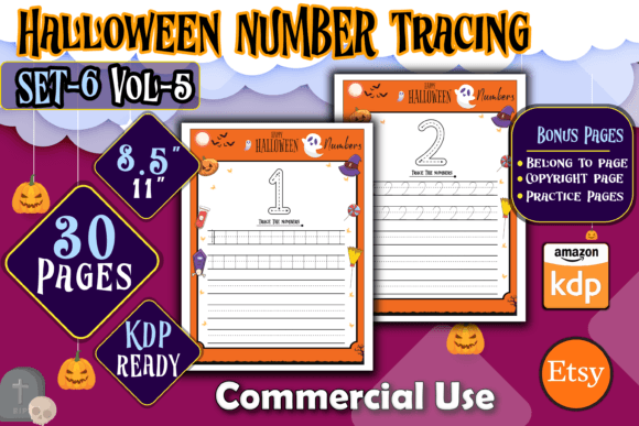 Spooky Number Tracing for Kids Workbook