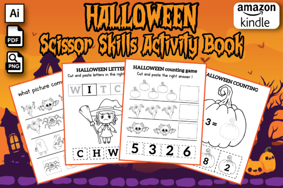 Halloween Scissor Skills Workbook for Preschoolers
