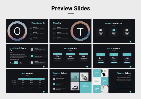 Darko Modern Pitch Deck Template with 40+ Slides and Icon Libraries