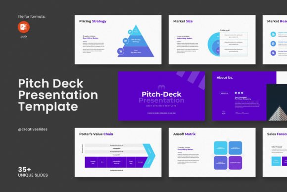 Professional Pitch Deck PowerPoint Template with 36 Editable Slides and 4000+ Icons