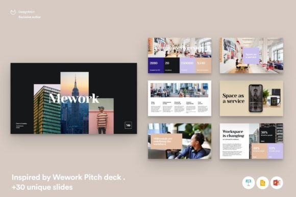 WeWork-Inspired Pitch Deck Template for Startups and Entrepreneurs