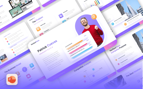 PerfectPitch Investor Pitch Deck PowerPoint Template – Editable 40-Slide Framework for Startups