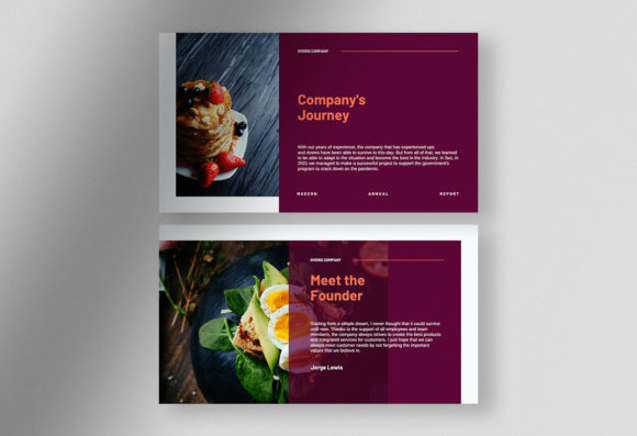 Overix Burgundy Wine Modern Annual Report Presentation Template