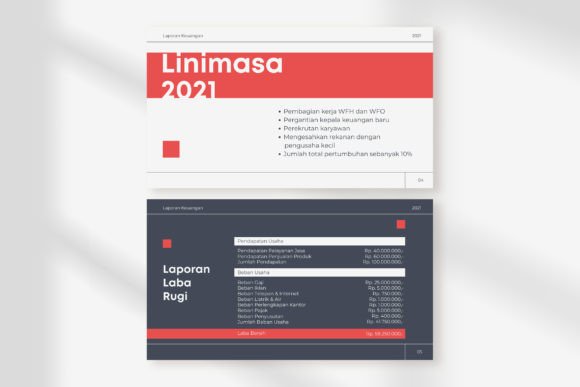 Ivory Charcoal Minimalist Financial Report Template