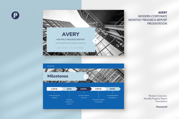 Avery Modern Corporate Monthly Progress Report Template