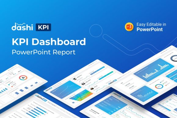 Dashi KPI Dashboard Report PowerPoint Template for Dynamic Performance Tracking