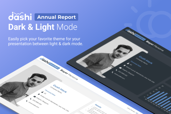 Dashi Annual Report Dashboard PowerPoint Template
