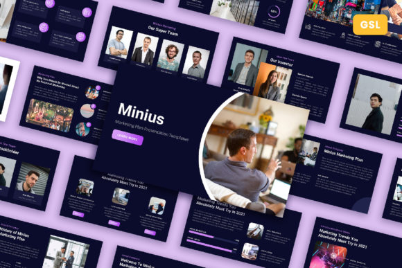 Minius Marketing Plan Template for Google Slides – Editable 36-Page Presentation