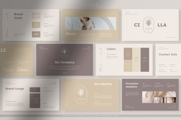 Cilla Elegant Minimalist Brand Guideline Presentation Template