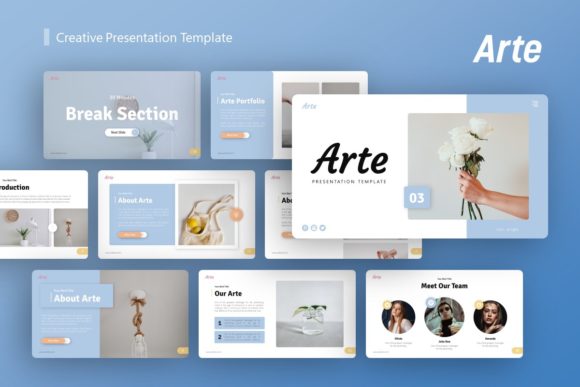 Arte Creative Presentation Template – Versatile and Fully Customizable Slides