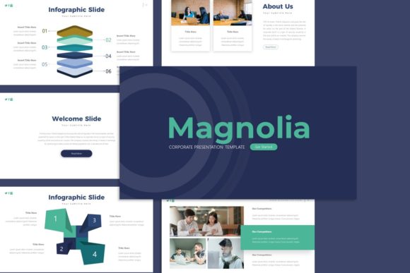 Magnolia Corporate Presentation Template – Versatile, Customizable, and Infographic-Ready