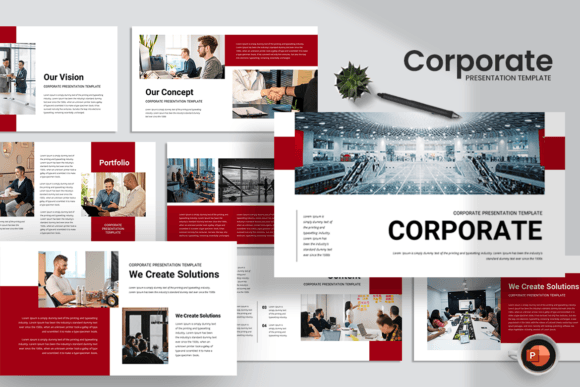 Corporate PowerPoint Template with Editable Slides and Drag & Drop Images