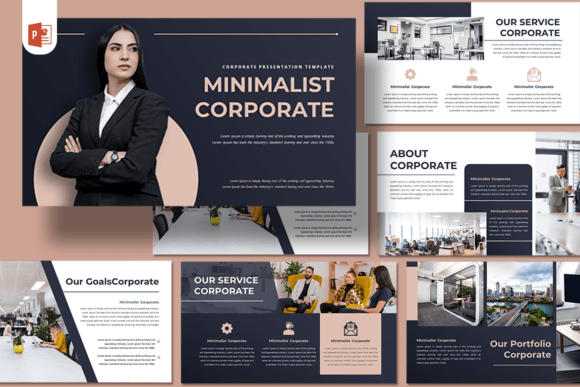 Minimalist Corporate PowerPoint Template - Editable & Versatile Slides
