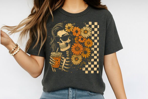 Halloween Boho Skeleton Girl Artwork